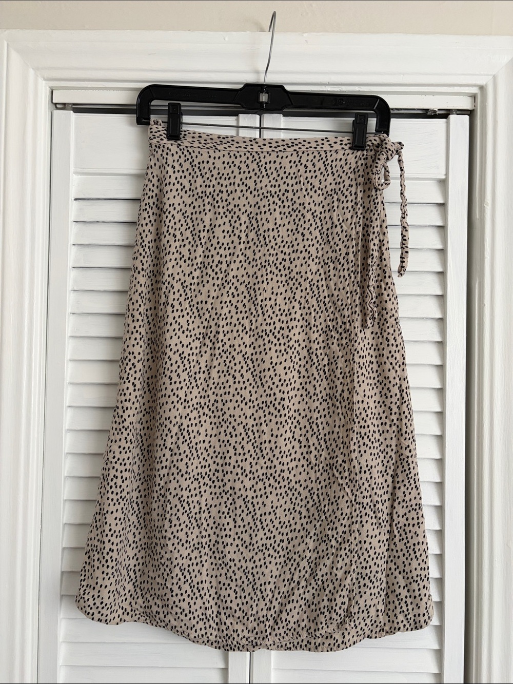 URBAN Romantics Beige with Black Dot Wrap Skirt